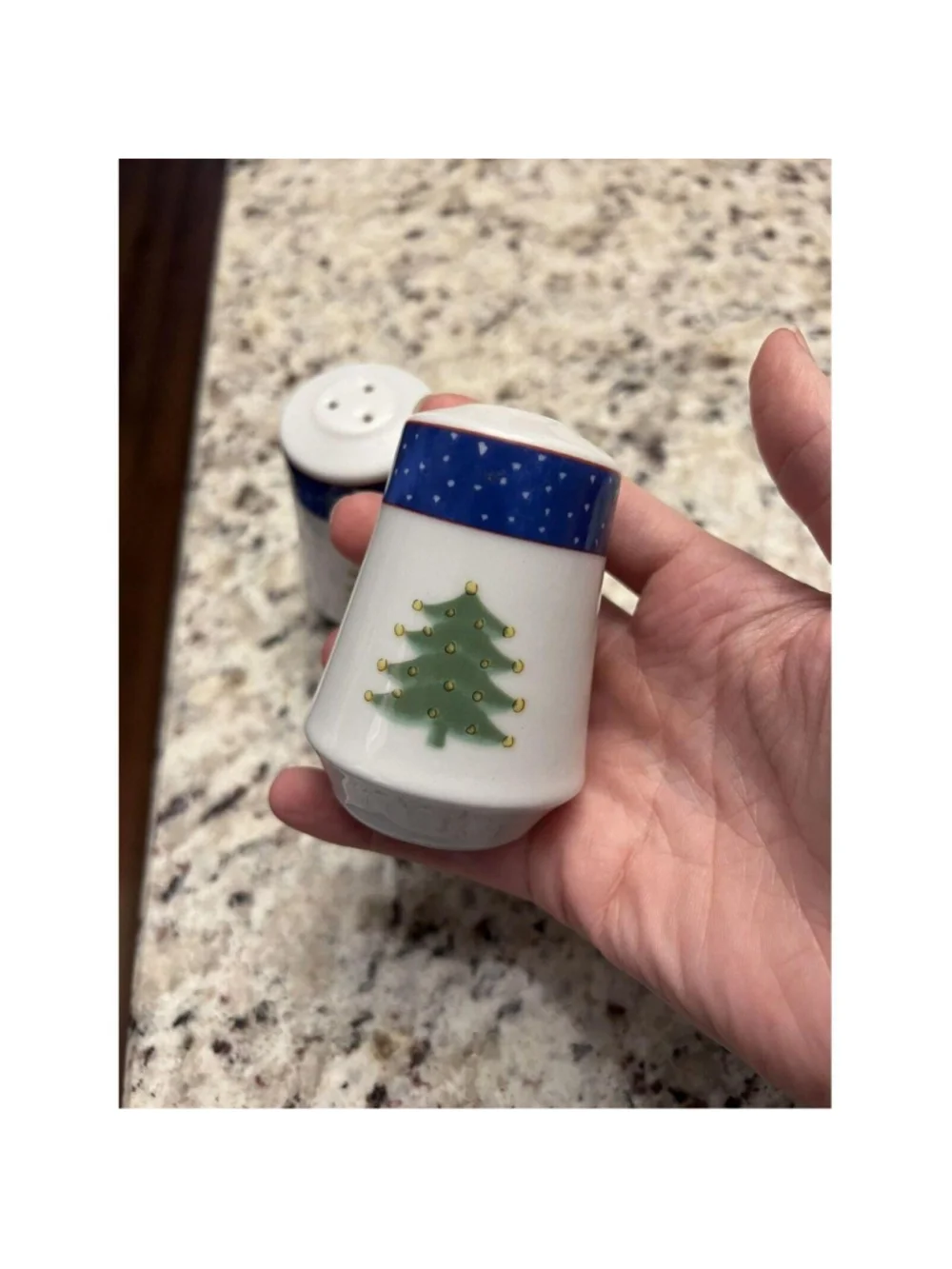 VTG Christmas Tree Snowman Salt Pepper Shaker Set, One Size